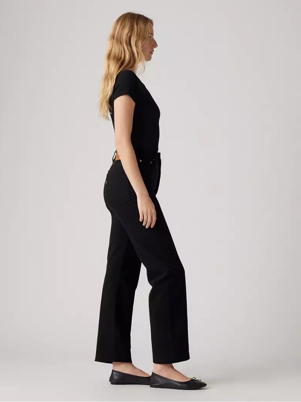 Levis Premium Women's Black Ribcage Straight Ankle Jeans In Black Spruce 28x26 - Picture 2 of 11